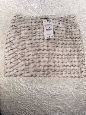 Zara Cream Tweed Mini Skirt